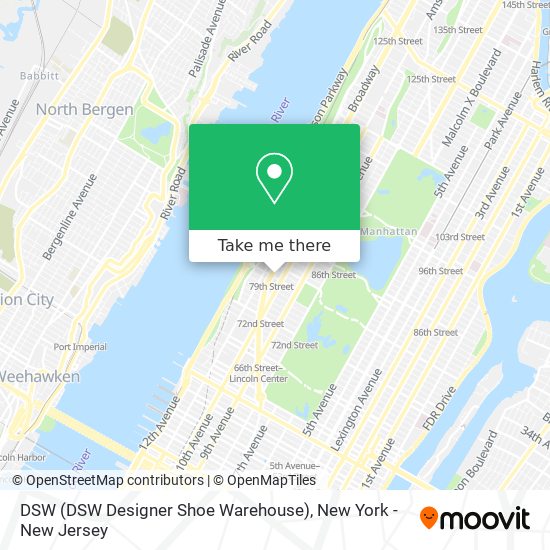 Mapa de DSW (DSW Designer Shoe Warehouse)