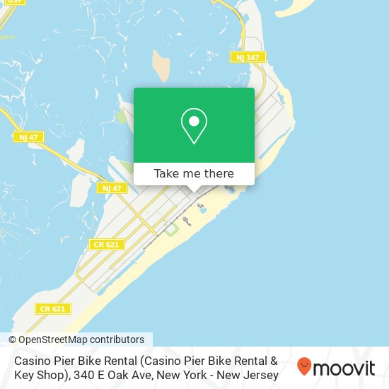 Mapa de Casino Pier Bike Rental (Casino Pier Bike Rental & Key Shop), 340 E Oak Ave