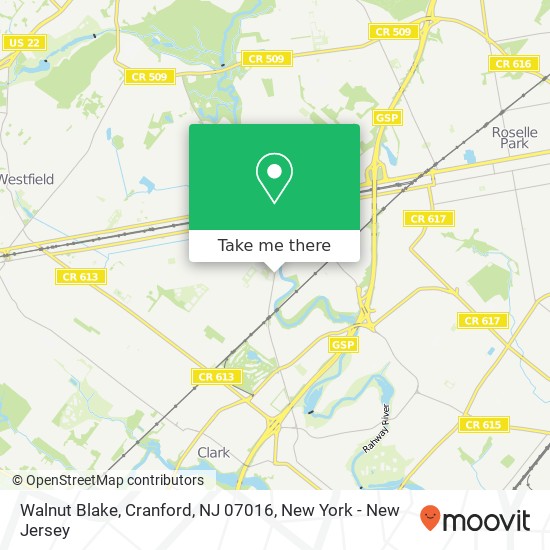 Mapa de Walnut Blake, Cranford, NJ 07016