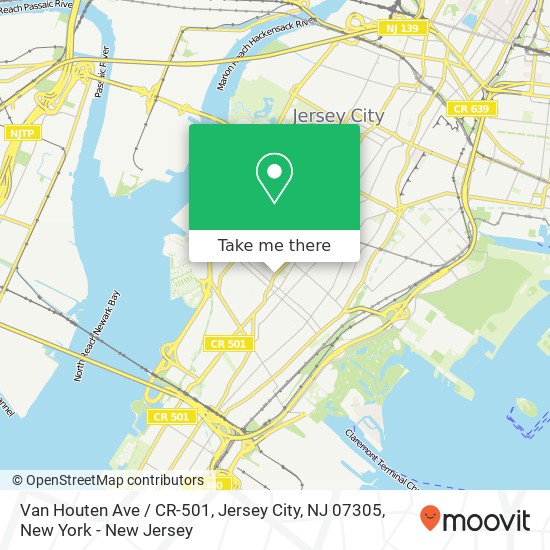 Mapa de Van Houten Ave / CR-501, Jersey City, NJ 07305