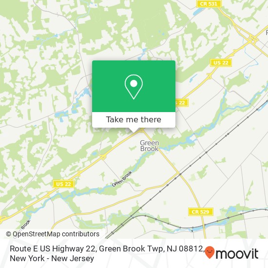 Mapa de Route E US Highway 22, Green Brook Twp, NJ 08812