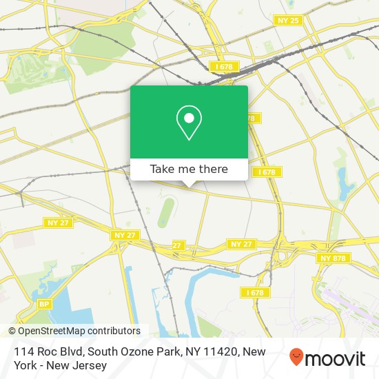 Mapa de 114 Roc Blvd, South Ozone Park, NY 11420