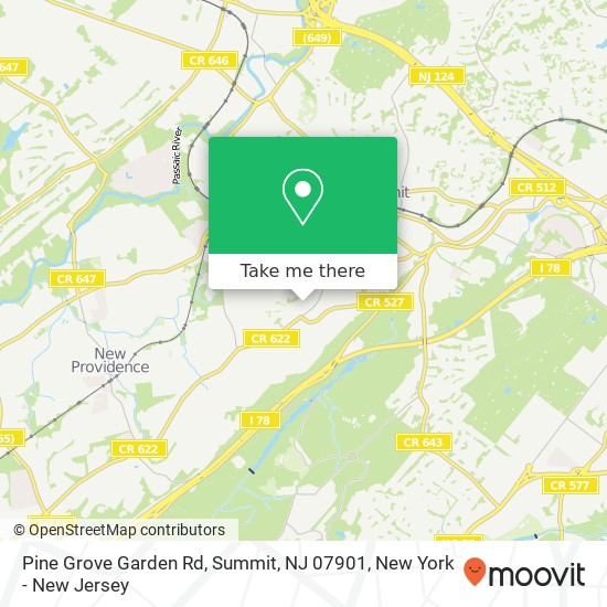 Pine Grove Garden Rd, Summit, NJ 07901 map