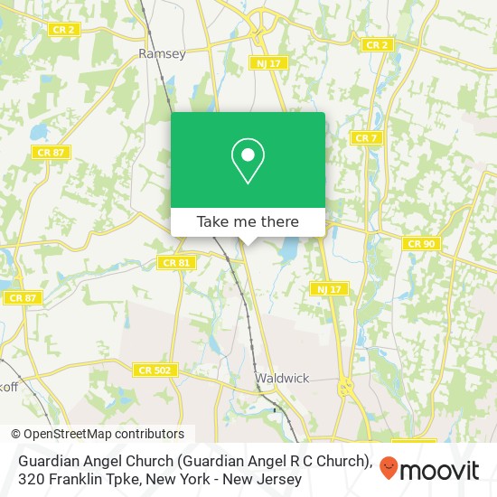 Mapa de Guardian Angel Church (Guardian Angel R C Church), 320 Franklin Tpke