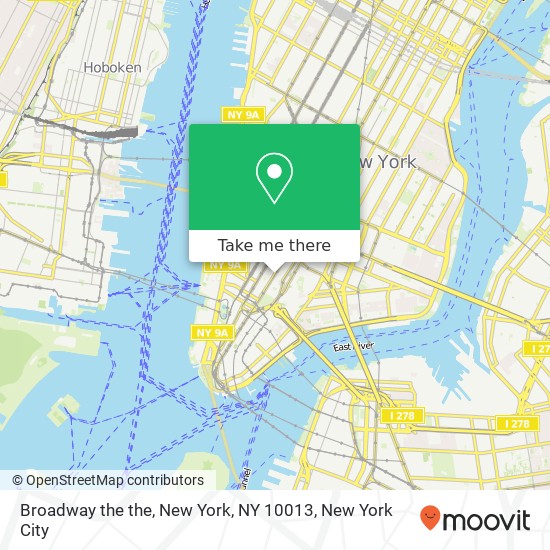 Broadway the the, New York, NY 10013 map