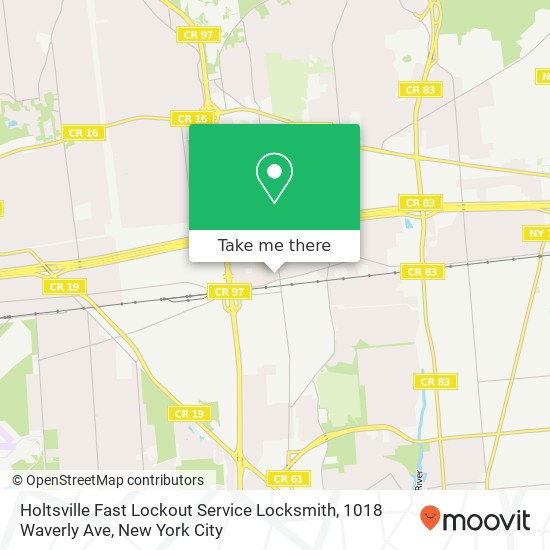 Mapa de Holtsville Fast Lockout Service Locksmith, 1018 Waverly Ave