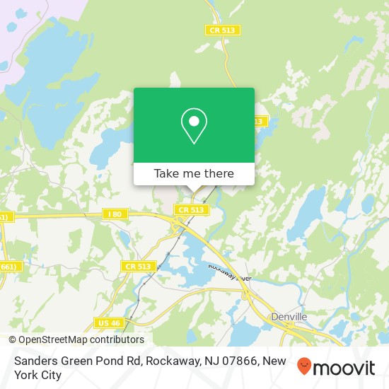 Mapa de Sanders Green Pond Rd, Rockaway, NJ 07866