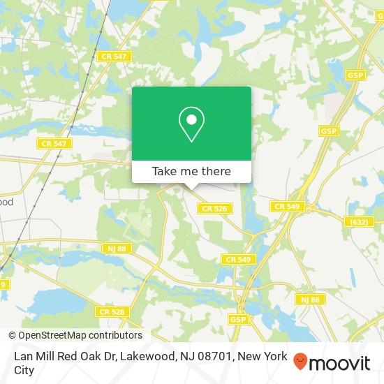 Lan Mill Red Oak Dr, Lakewood, NJ 08701 map