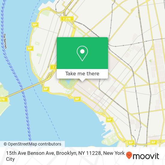 15th Ave Benson Ave, Brooklyn, NY 11228 map