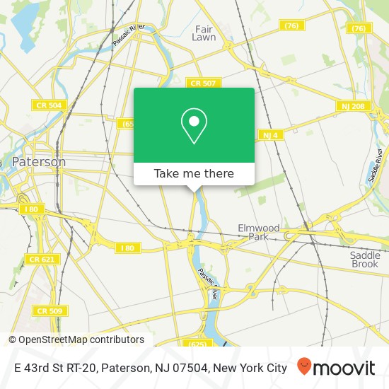 Mapa de E 43rd St RT-20, Paterson, NJ 07504