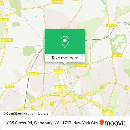Mapa de 1835 Clover Rd, Woodbury, NY 11797