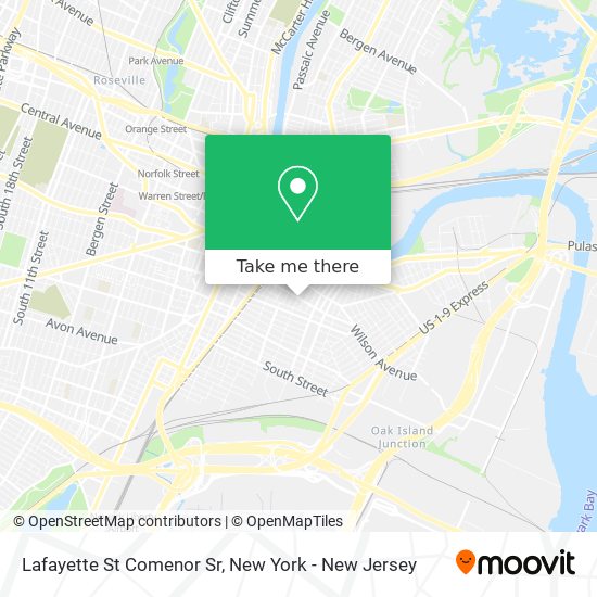 Lafayette St Comenor Sr map