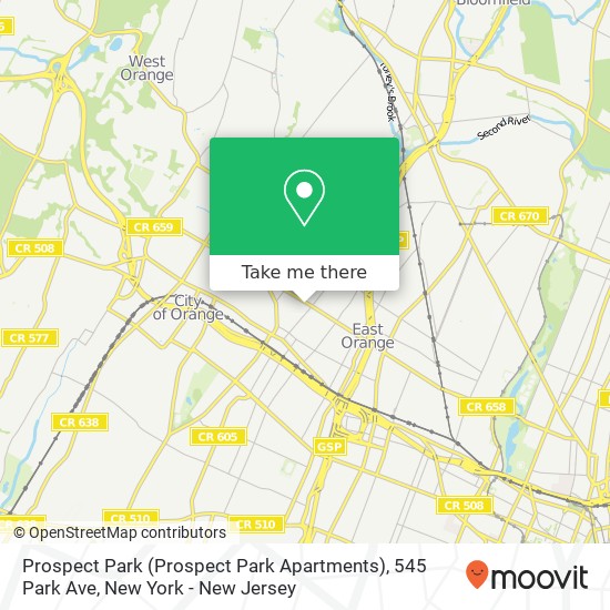 Mapa de Prospect Park (Prospect Park Apartments), 545 Park Ave