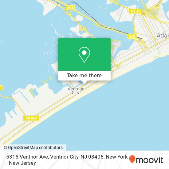 Mapa de 5315 Ventnor Ave, Ventnor City, NJ 08406