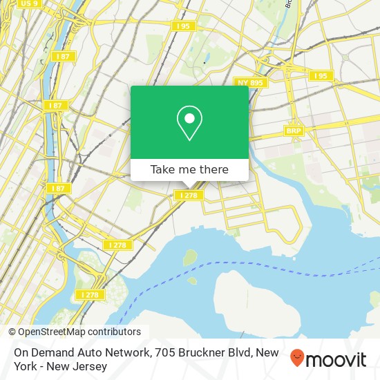 Mapa de On Demand Auto Network, 705 Bruckner Blvd