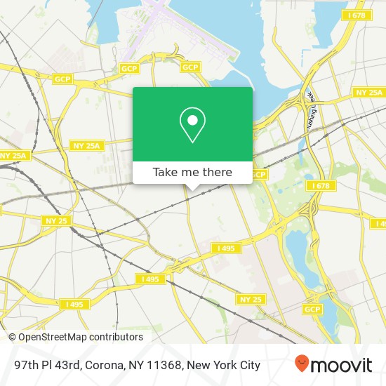 Mapa de 97th Pl 43rd, Corona, NY 11368