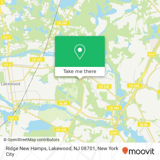 Ridge New Hamps, Lakewood, NJ 08701 map