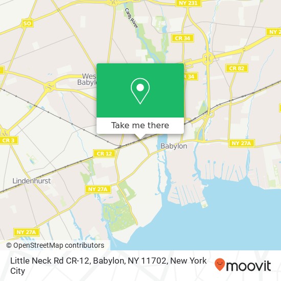 Mapa de Little Neck Rd CR-12, Babylon, NY 11702
