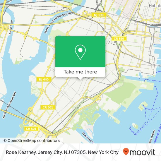 Mapa de Rose Kearney, Jersey City, NJ 07305