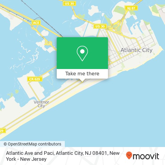 Mapa de Atlantic Ave and Paci, Atlantic City, NJ 08401