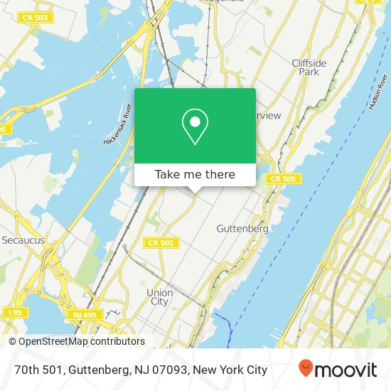 Mapa de 70th 501, Guttenberg, NJ 07093