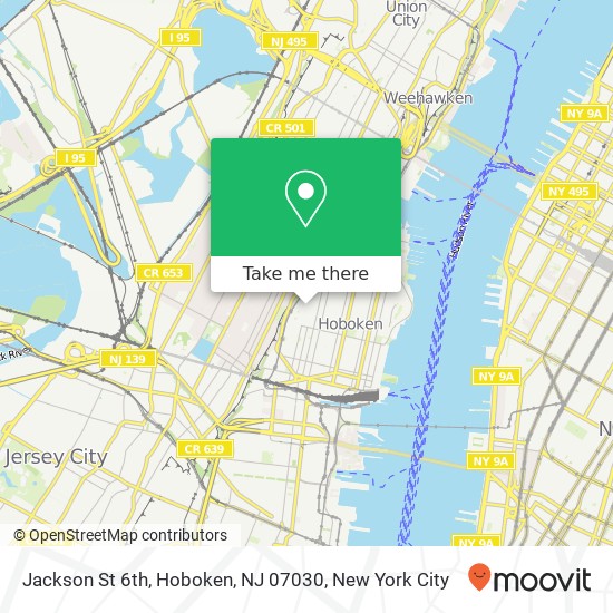 Mapa de Jackson St 6th, Hoboken, NJ 07030