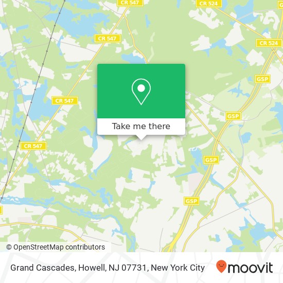 Mapa de Grand Cascades, Howell, NJ 07731