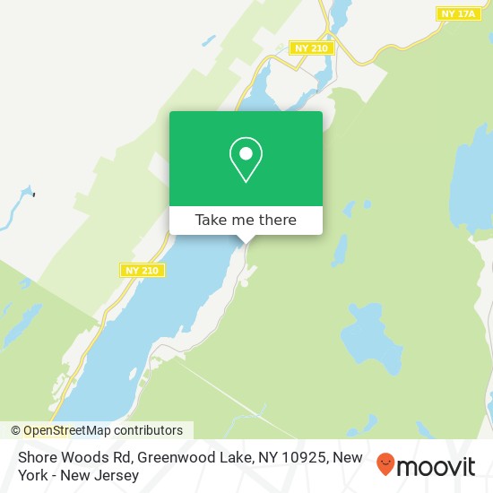 Mapa de Shore Woods Rd, Greenwood Lake, NY 10925