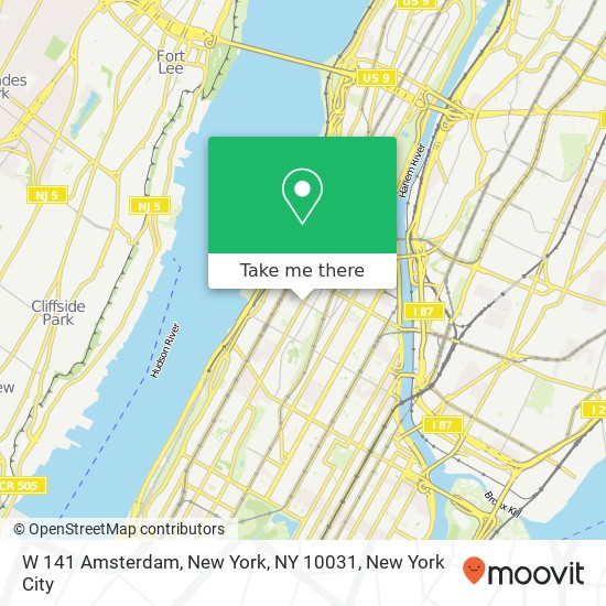 W 141 Amsterdam, New York, NY 10031 map