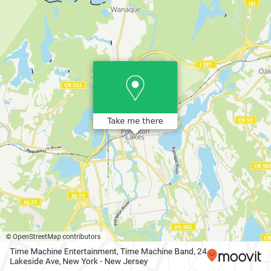 Mapa de Time Machine Entertainment, Time Machine Band, 24 Lakeside Ave