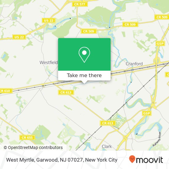 Mapa de West Myrtle, Garwood, NJ 07027