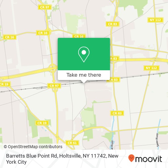 Mapa de Barretts Blue Point Rd, Holtsville, NY 11742