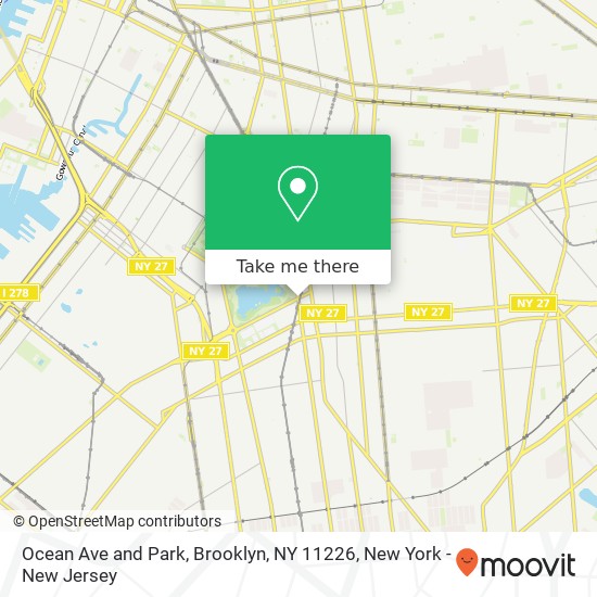 Mapa de Ocean Ave and Park, Brooklyn, NY 11226