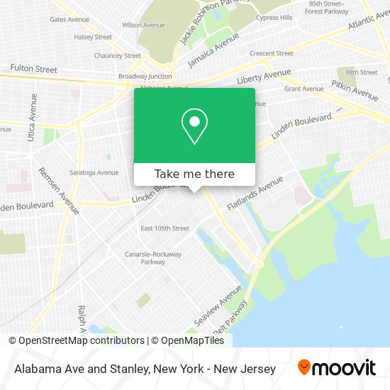 Alabama Ave and Stanley map