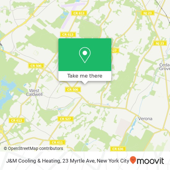 Mapa de J&M Cooling & Heating, 23 Myrtle Ave