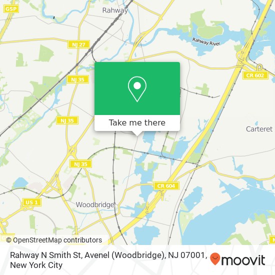 Mapa de Rahway N Smith St, Avenel (Woodbridge), NJ 07001
