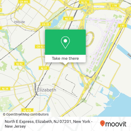 Mapa de North E Express, Elizabeth, NJ 07201