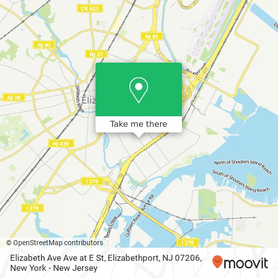 Mapa de Elizabeth Ave Ave at E St, Elizabethport, NJ 07206
