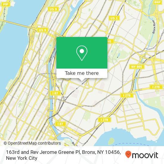 Mapa de 163rd and Rev Jerome Greene Pl, Bronx, NY 10456