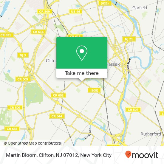 Mapa de Martin Bloom, Clifton, NJ 07012