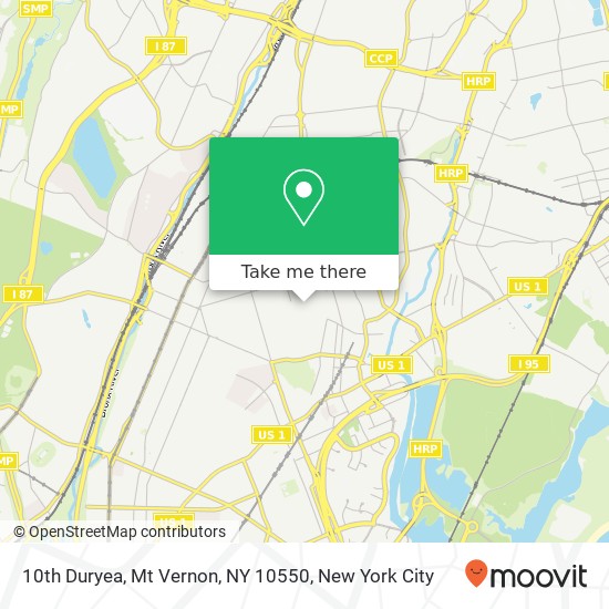 Mapa de 10th Duryea, Mt Vernon, NY 10550