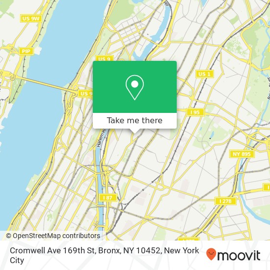 Cromwell Ave 169th St, Bronx, NY 10452 map