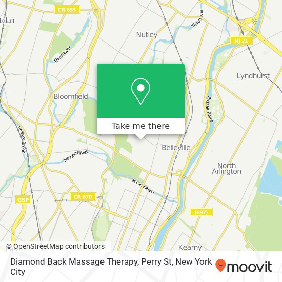 Diamond Back Massage Therapy, Perry St map