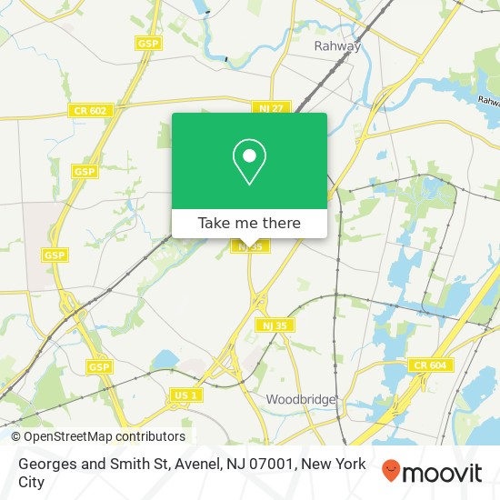 Mapa de Georges and Smith St, Avenel, NJ 07001