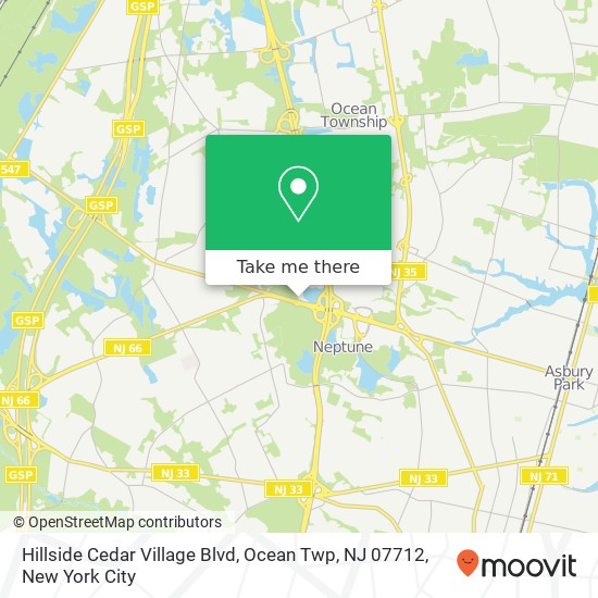 Hillside Cedar Village Blvd, Ocean Twp, NJ 07712 map