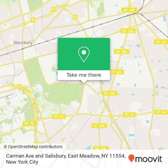 Mapa de Carman Ave and Salisbury, East Meadow, NY 11554