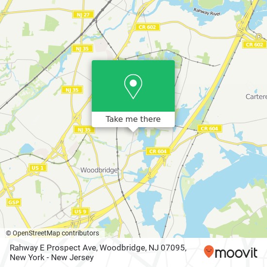 Mapa de Rahway E Prospect Ave, Woodbridge, NJ 07095