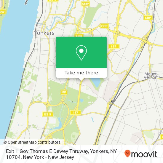 Exit 1 Gov Thomas E Dewey Thruway, Yonkers, NY 10704 map