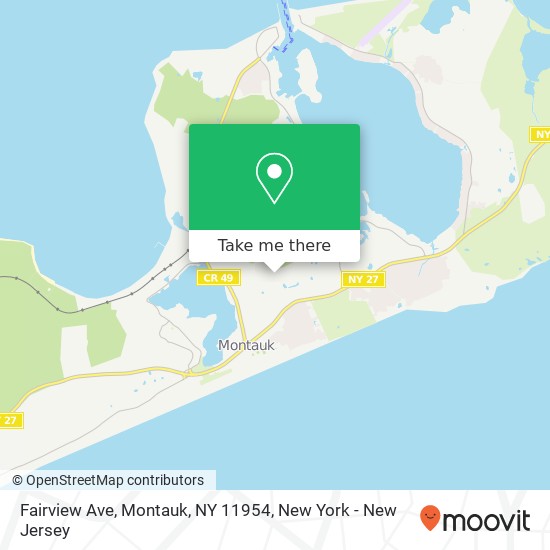 Mapa de Fairview Ave, Montauk, NY 11954