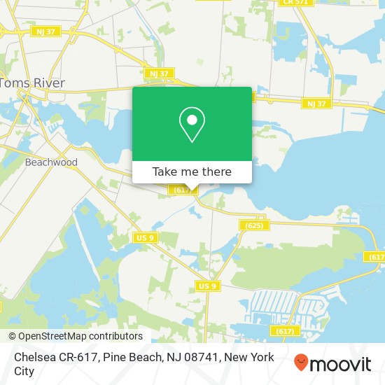 Mapa de Chelsea CR-617, Pine Beach, NJ 08741